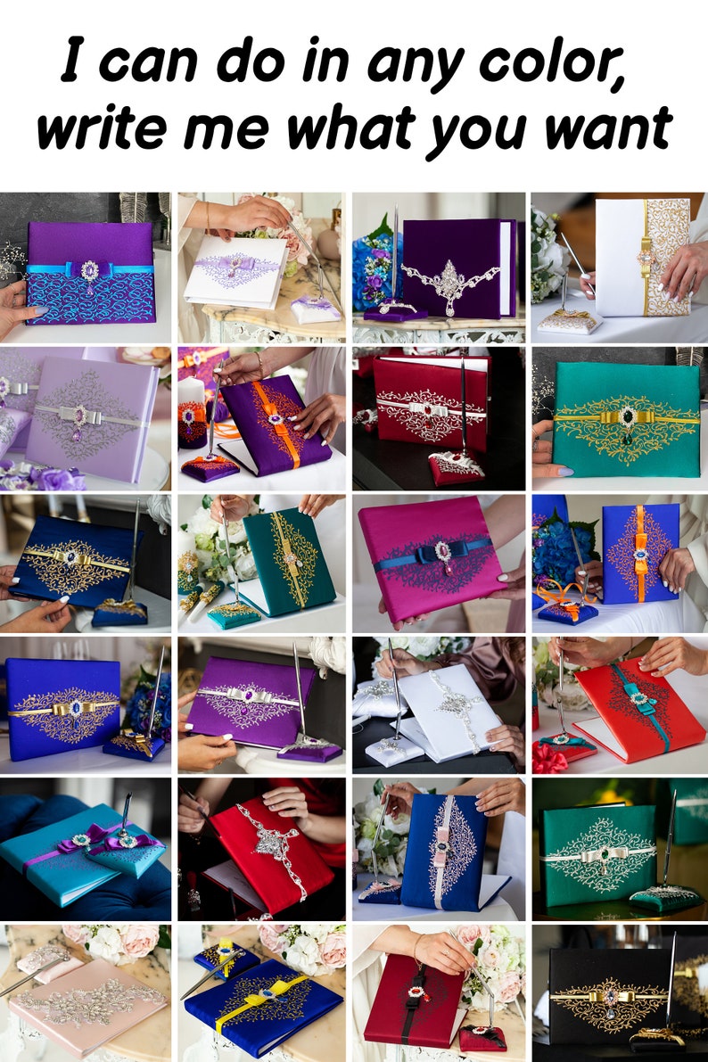 Wedding Guest Book Black Wedding Custom Wedding Guest Book Etsy