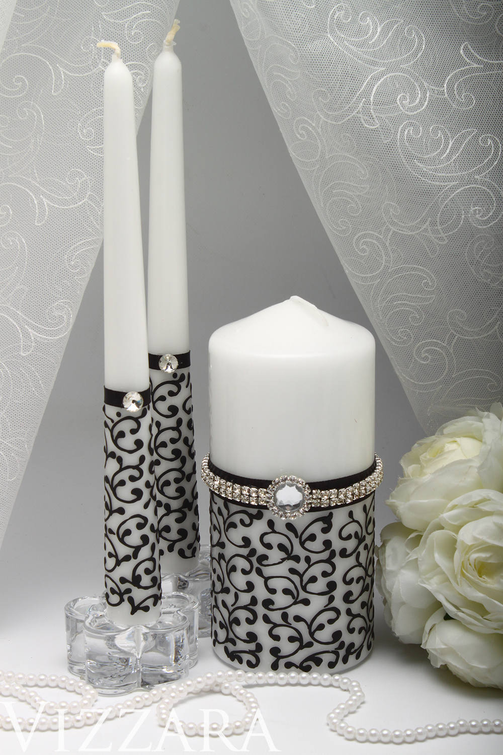 Wedding Black candles Wedding Unity candles Ceremony Etsy