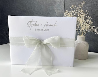 Guest book wedding Sage green wedding, Personalized, Wedding book White and sage green wedding, Wedding gift, Anniversary book Sage green