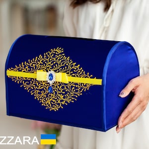 Wedding box for cards Personalized Royal blue and yellow weddings Card box wedding Royal blue and yellow weddings Box wedding card