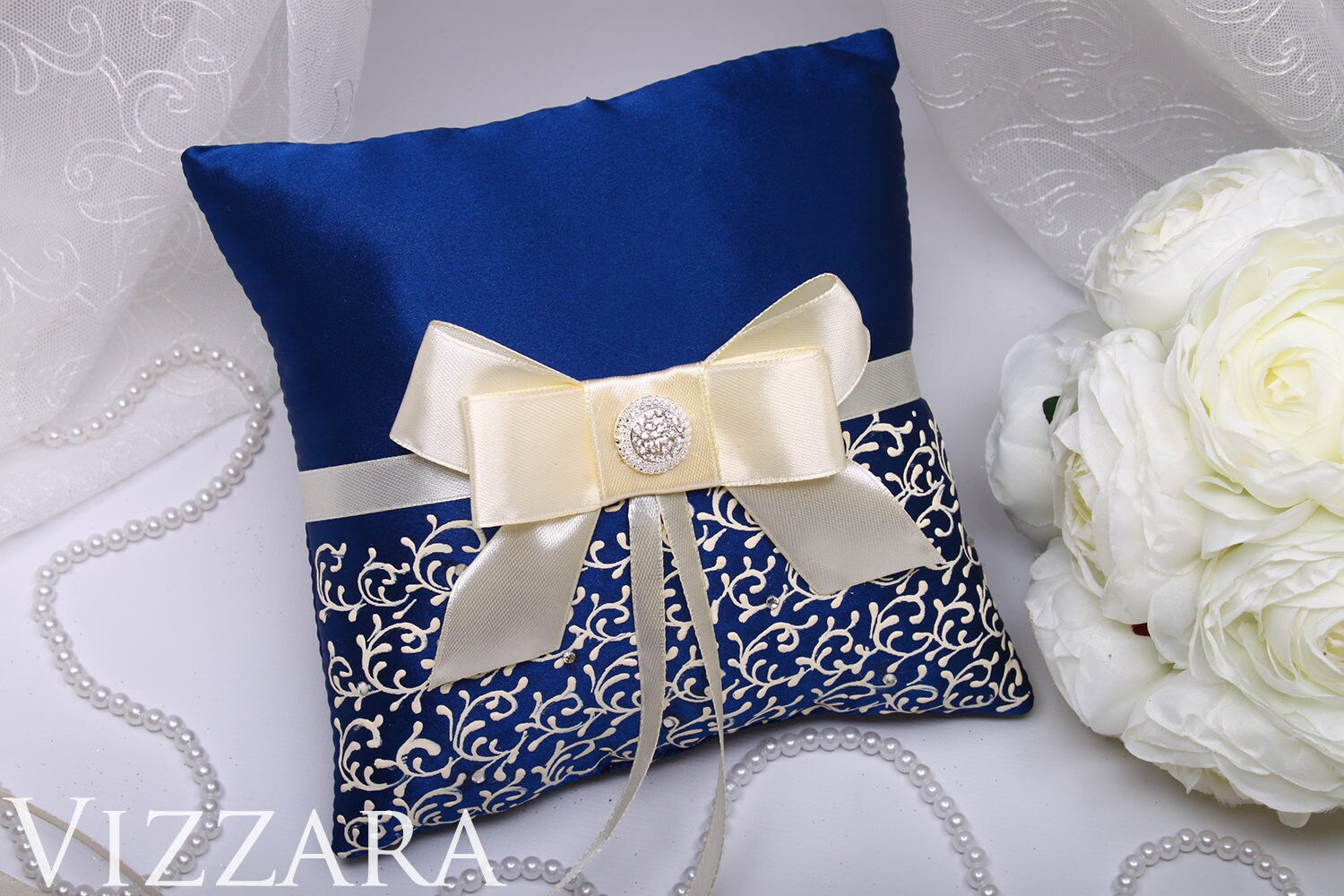 Wedding ring boy Pillow Wedding Navy blue Ring bearer pillow Etsy