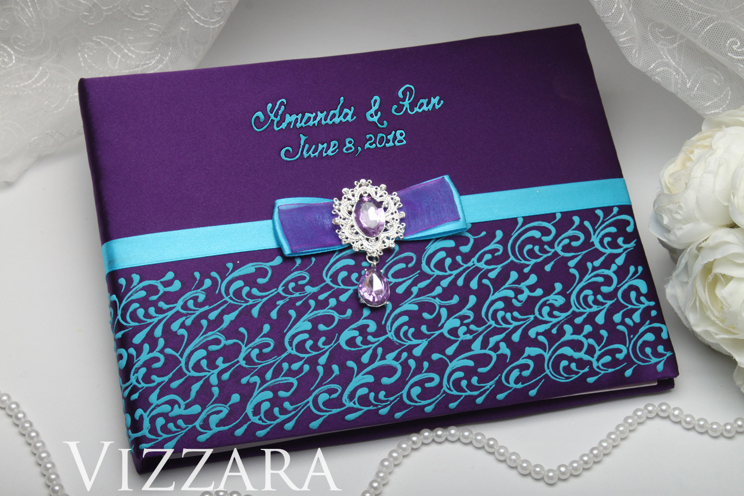 Alternative wedding guest book Purple and blue wedding Etsy