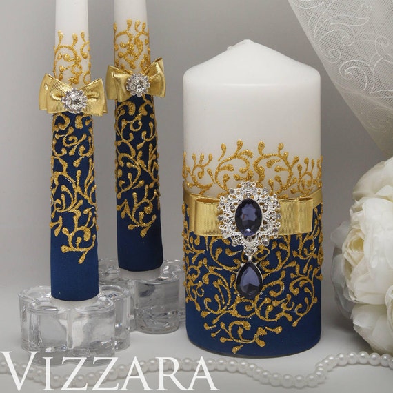 Wedding Unity Candle Navy Wedding Cheap Unity Candles Navy And Etsy