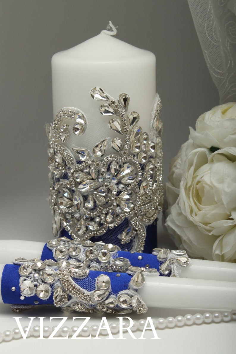 Unity candle sets Royal blue wedding Personalized unity candle Royal blue weddings Unity candles wedding Royal blue wedding color Royal blue
