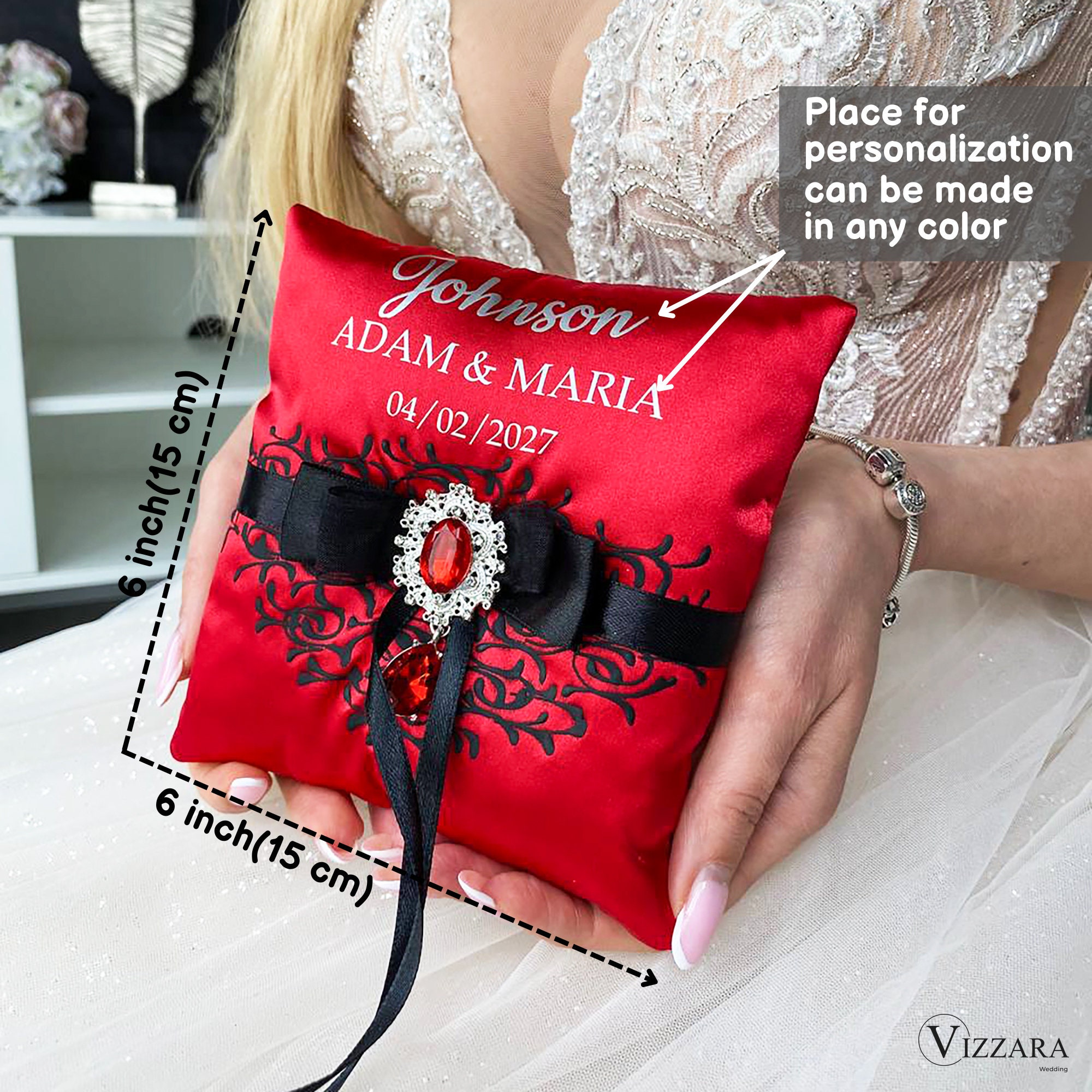 Wedding Ring Pillow 15cm - Rustic Jute Flower Pillows for Wedding Ceremony  | eBay