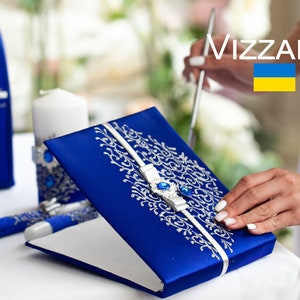 Wedding guest book Royal blue and silver wedding, Personalized, Royal blue wedding guest book, Guest book Royal blue and silver wedding