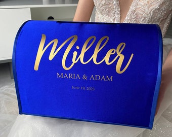 Card box for wedding Royal blue, Personalized, Wedding card box Royal blue wedding, Сard box Royal blue, Wedding box Royal blue, Card box