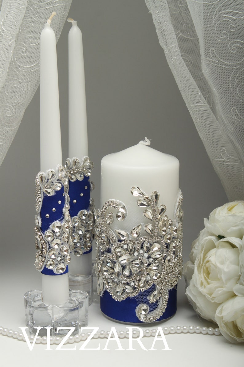 Unity candle sets Royal blue wedding Personalized unity candle Royal blue weddings Unity candles wedding Royal blue wedding color Royal blue