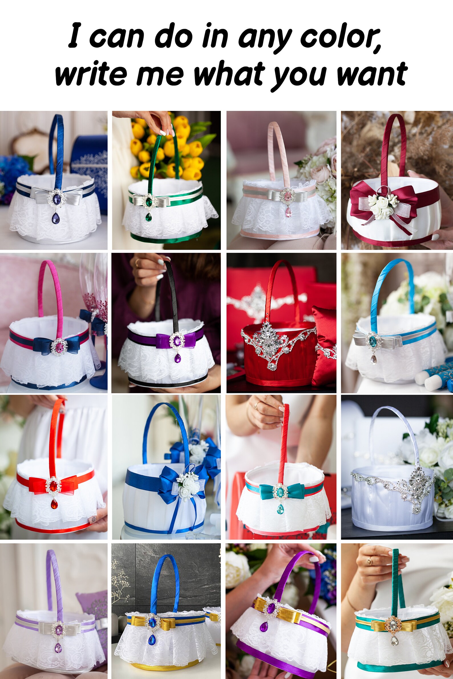 Flower Girl Basket Royal Blue and Gold Wedding Basket Flower Etsy