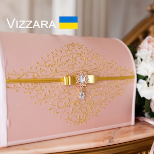 Caja de tarjetas de boda Boda rosa rubor y oro, Personalizado, Caja de tarjetas para boda Boda rosa y oro, Caja de tarjetas Boda rosa, Caja de dinero