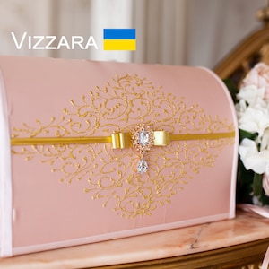 Wedding card box Pink blush and gold wedding, Personalized, Card box for wedding Pink and gold wedding, Card box Pink wedding, Money box