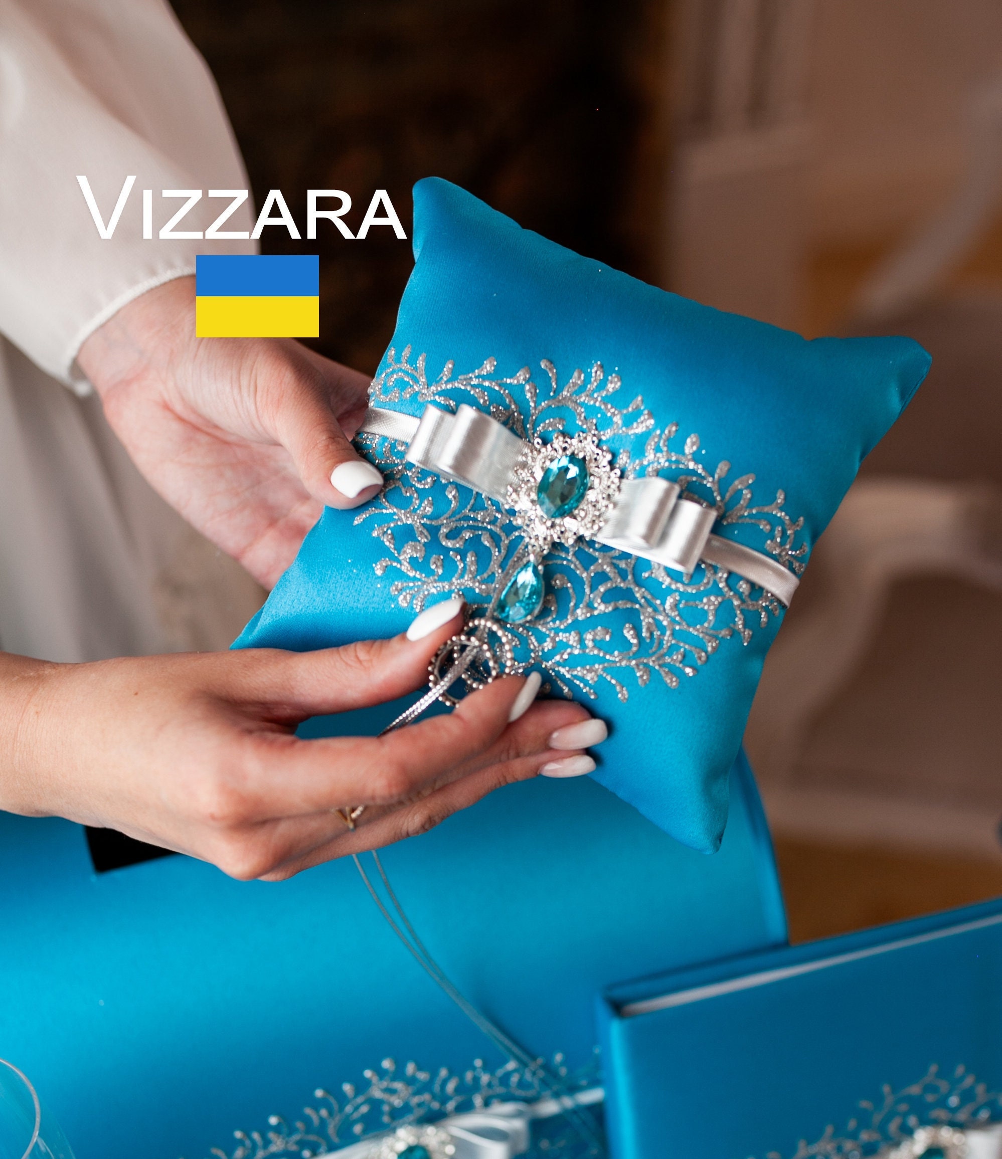 turquoise and silver pillows