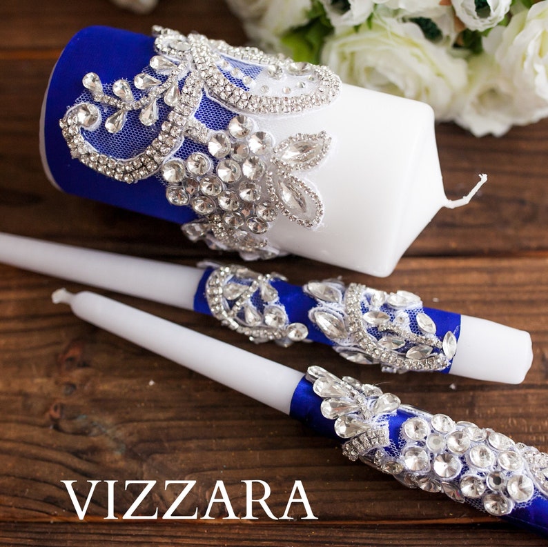 Unity candle sets Royal blue wedding Personalized unity candle Royal blue weddings Unity candles wedding Royal blue wedding color Royal blue