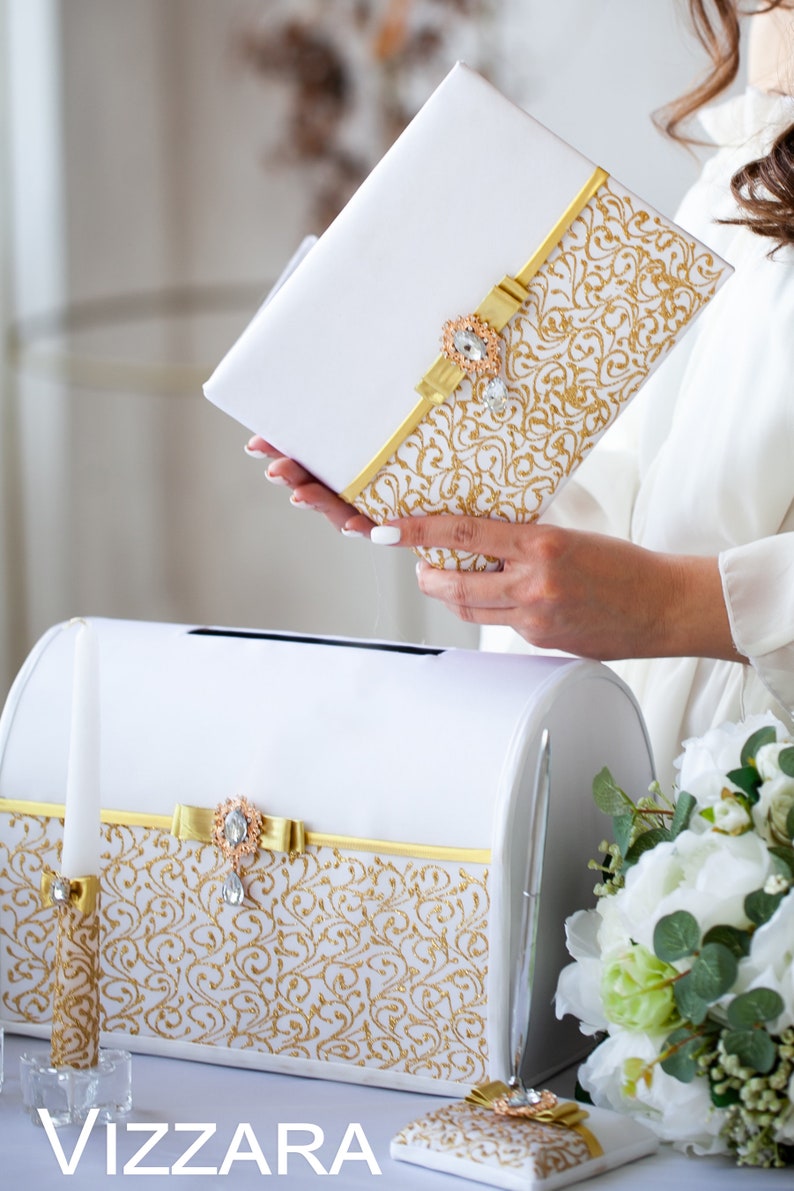 Ring Bearers Pillows White and Gold Wedding Ring Bearer Pillow Etsy