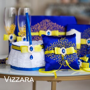 Wedding guest book Royal blue and yellow wedding, Personalized, Guest book Royal blue and yellow wedding, Gifts for the Couple,Wedding decor image 9