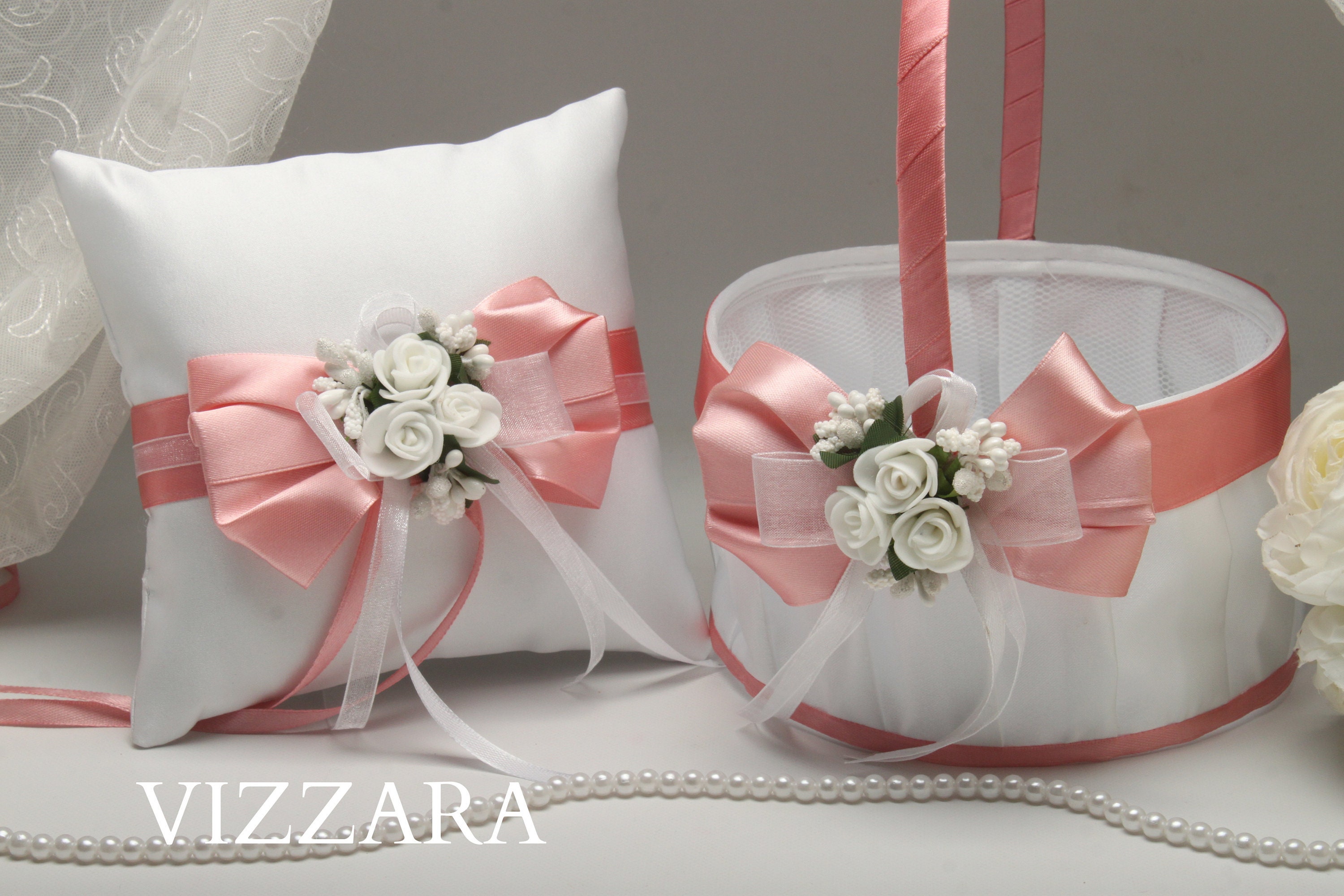 pink flower girl basket