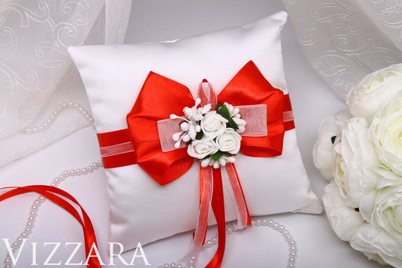 Ring Bearer Pillow Wedding red Pillow Ring Wedding red royal Etsy