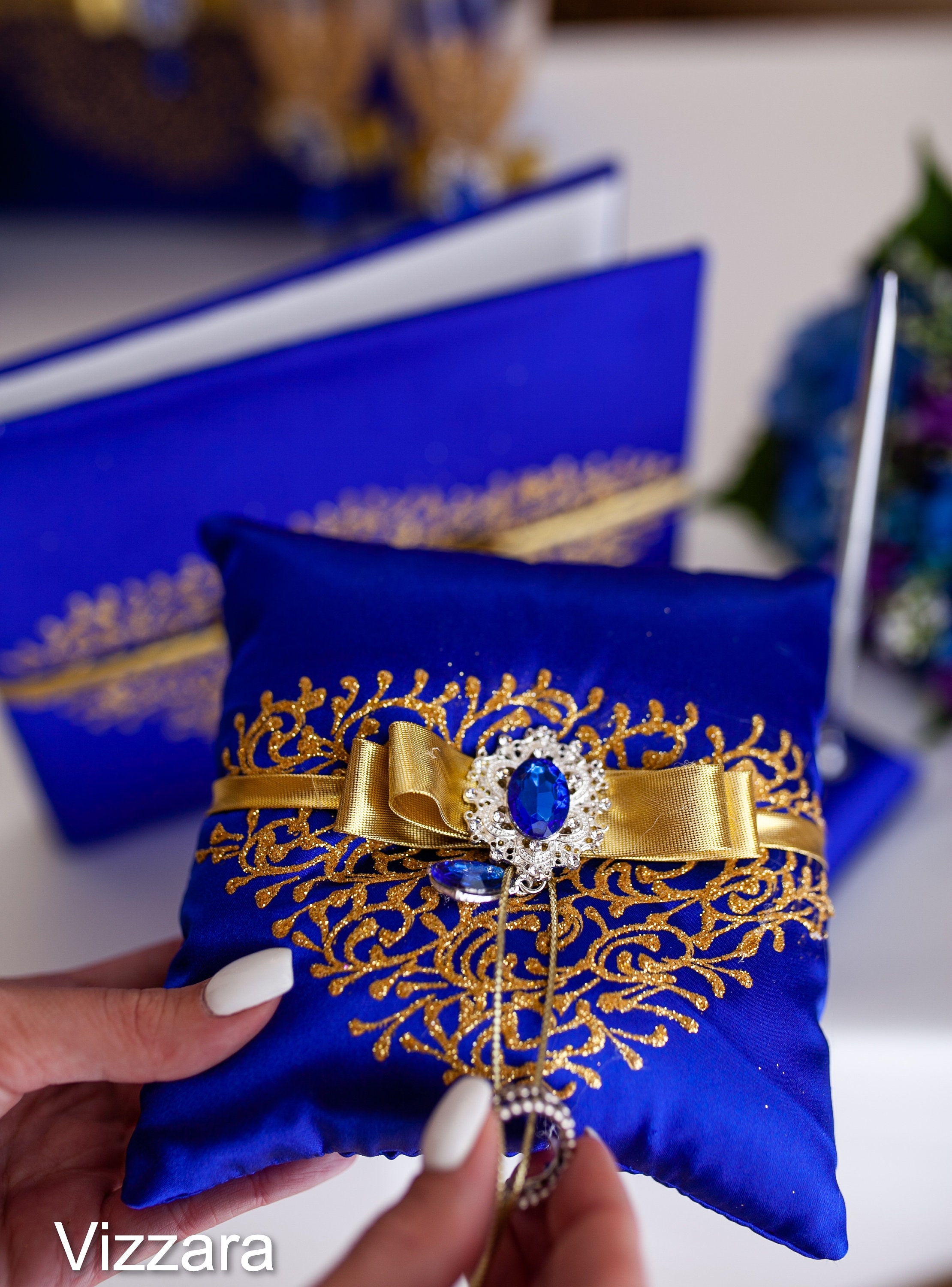 Candles Unity Set of 3 Royal Blue and Gold Weddings Etsy Canada