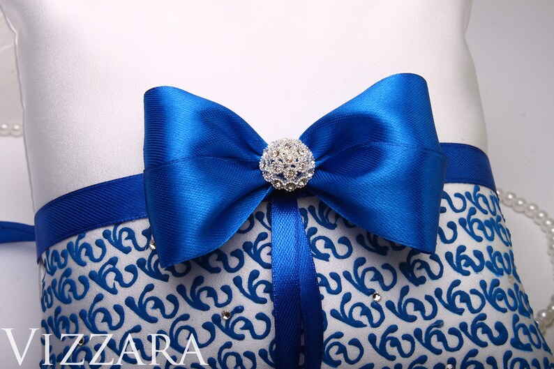 Wedding ring pillow blue wedding blue pillows Wedding Ring Etsy