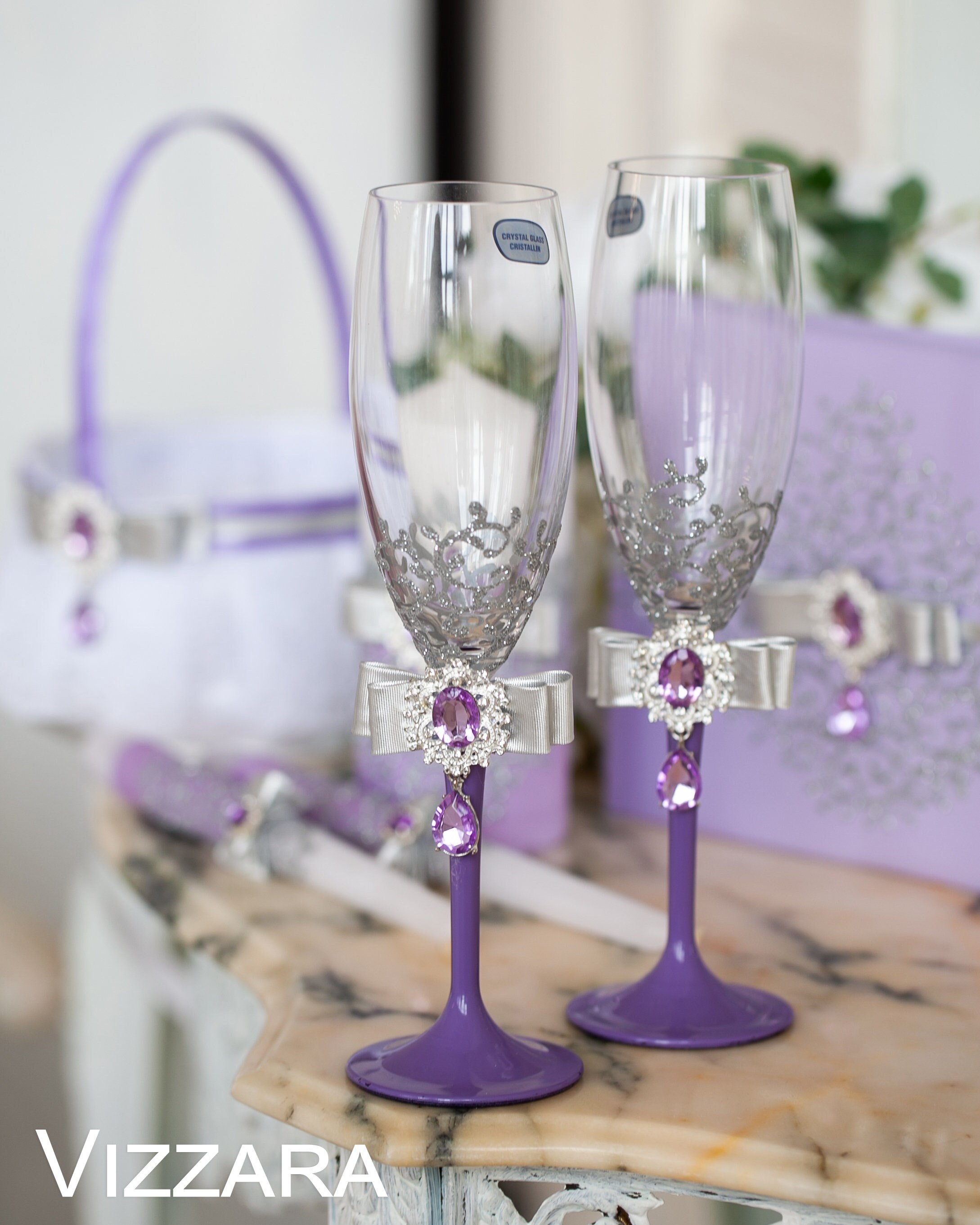 Unity Candles Set of 3 Lavender and Silver Weddings Candles Etsy