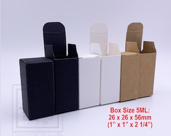 100pcs - 5ML Essential Oil Boxes, Infused Body Oil Boxes, Vitamin Oil Boxes, Cosmetic Boxes, Perfume  Boxes, Box Size: 26x26x56mm