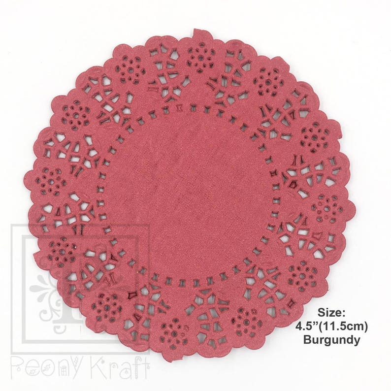Burgundy Color Paper Doilies Frecn Lace Paper Doily Etsy