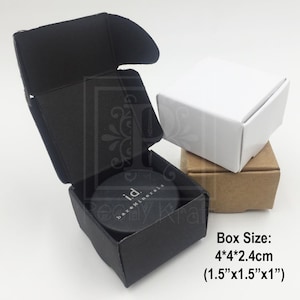 100 piccole scatole quadrate per unguenti, scatole per balsamo per labbra, scatole per gioielli, scatole nere, scatole bianche, scatole Kraft, scatole piccole, dimensioni scatola: 40x40x25 mm