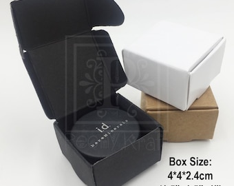 100 Small Square Ointment Boxes, Lip Balm Boxes, Jewelry Boxes, Black Boxes, White Boxes, Kraft Boxes, Small Boxes, Box Size: 40x40x25mm
