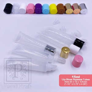50, 75, 100 Stück _ Squeeze Tubes, 15ml Lip-gloss Squeeze Tubes, Lipgloss Tubes, klare weiche leere Lipgloss Tubes, Tube Größe: 30x19x104mm