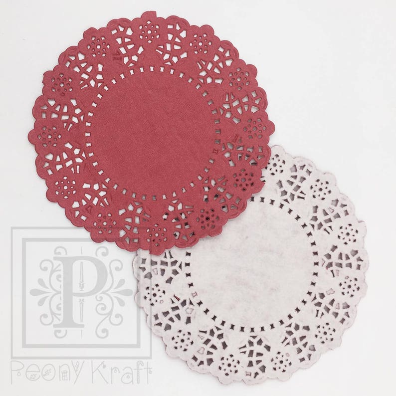 Burgundy Color Paper Doilies Frecn Lace Paper Doily Etsy