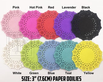 20, 40, 60, 80, 100 Sheets - 3 inch Doilies, French Lace Paper Doilies, Color Doilies