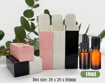 25–500 st 10 ml eteriska oljeaskar 28 x 28 x 88 mm, kosmetiska förpackningar för roll- och dropperflaskor, gratis DDP-frakt
