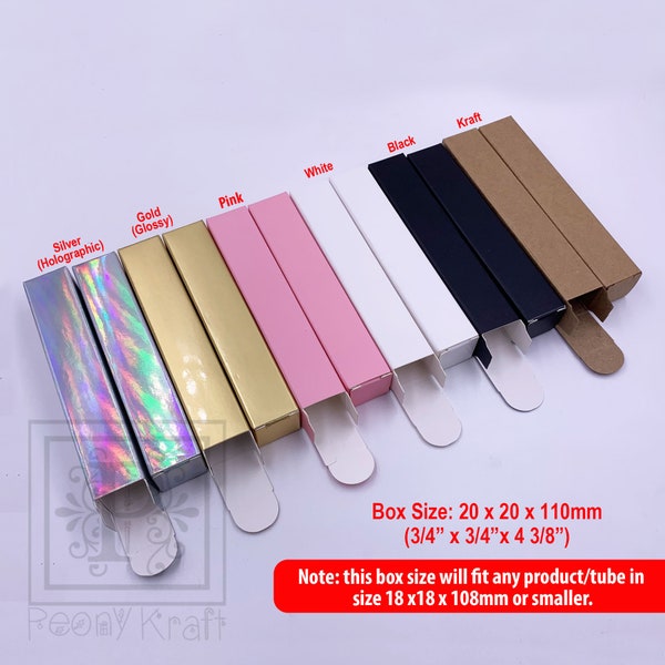 100pcs _ Lip Gloss Boxes, Eyeliner Boxes, Mascara Boxes, Concealer Boxes, Perfume Boxes, Essential Oil Boxes, Pen Boxes, Size: 20x20x110mm