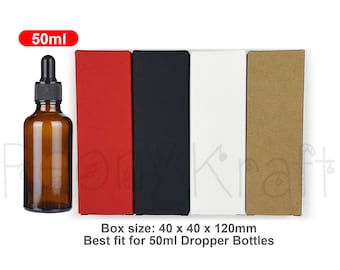 100pcs for 50ML Dropper Bottles | Essential Oil Boxes, Infused Oil, Body Oil, Fragrance and Cosmetic Packaging | Size 40x40x120mm