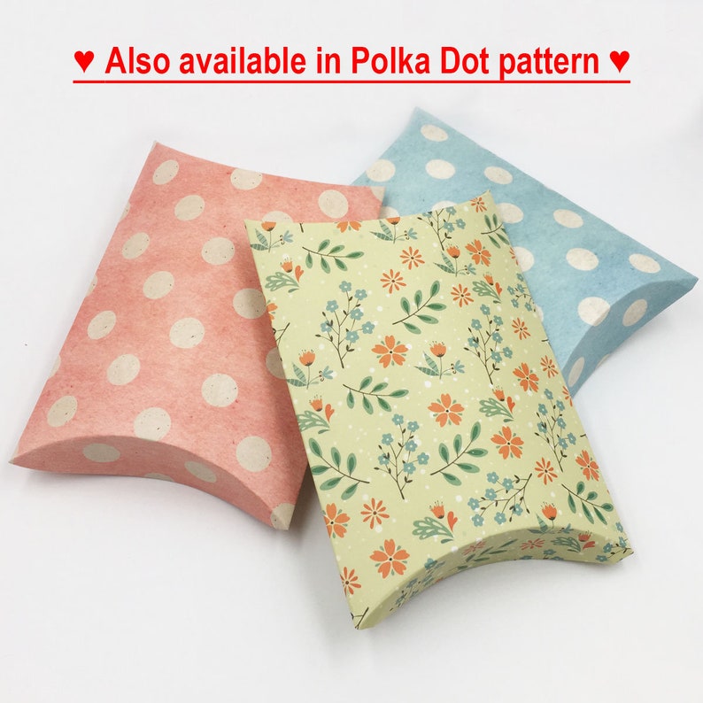 Holiday Gift Boxes Wedding Pillow Boxes Blue Pillow Boxes Baby Shower Pillow Boxes Size 5 12\u201d x 4\u201d x 1\u201d Polka Dot Pillow Boxes 10pcs