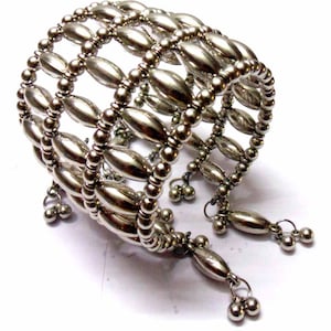 Silver Plated Oxidized Cuff Bracelet,Kuchi Cuff Bracelet,Ethnic Banjara Cuff Bracelet,Stretchable Cuff Bracelet,Belly dance Tribal Jewelry