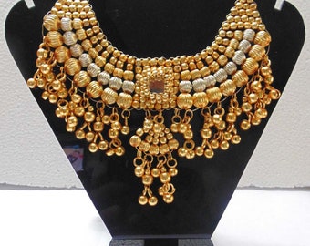 Gold tone jewelry necklace | belly Dance gypsy kuchi banjara goth boho jewelry| Gold tone necklace| Tribal Jewelry AUS 786