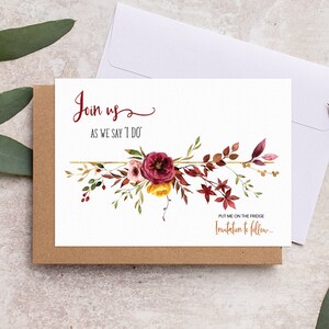 Landscape fall save the date wedding backing card, Autumn fall floral backing card for magnets FLWTH101c