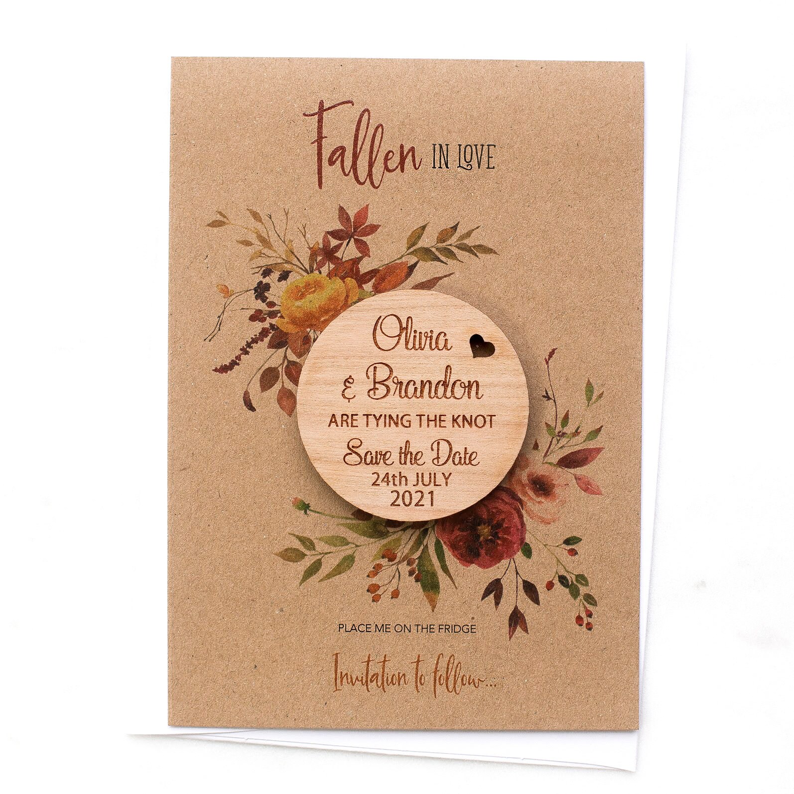 Rustic Save the Date Magnet With Cards Autumn Fall Wedding | Etsy UK