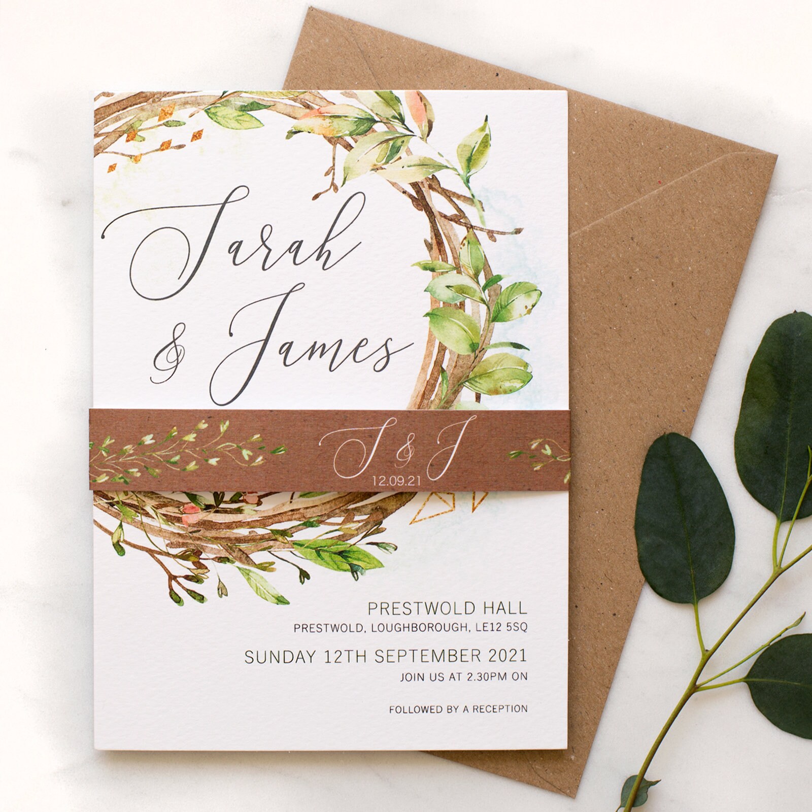 Rustic Wedding Invitation Romantic Wedding Invite Garden Etsy UK