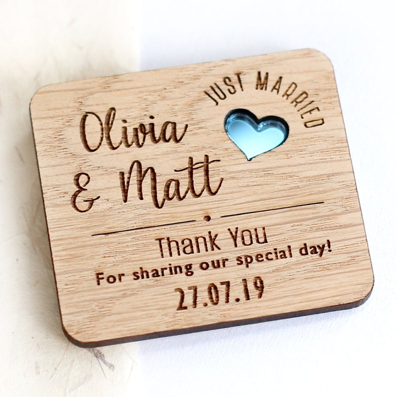 Rustic Thank You Wedding Favours Thank You Wedding Magnets Etsy
