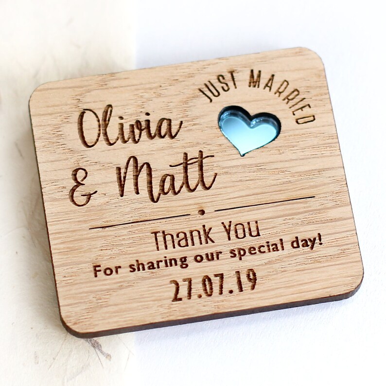 Rustic Thank You Wedding Favours Thank You Wedding Magnets Etsy
