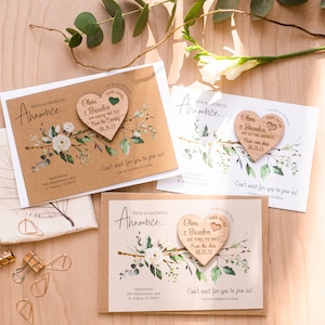 Guarde los imanes de la fecha de la boda, Único guarde las tarjetas de fecha, Rústico guarde las fechas, Madera guarde el imán de la fecha, primavera verano Save-The-Dates