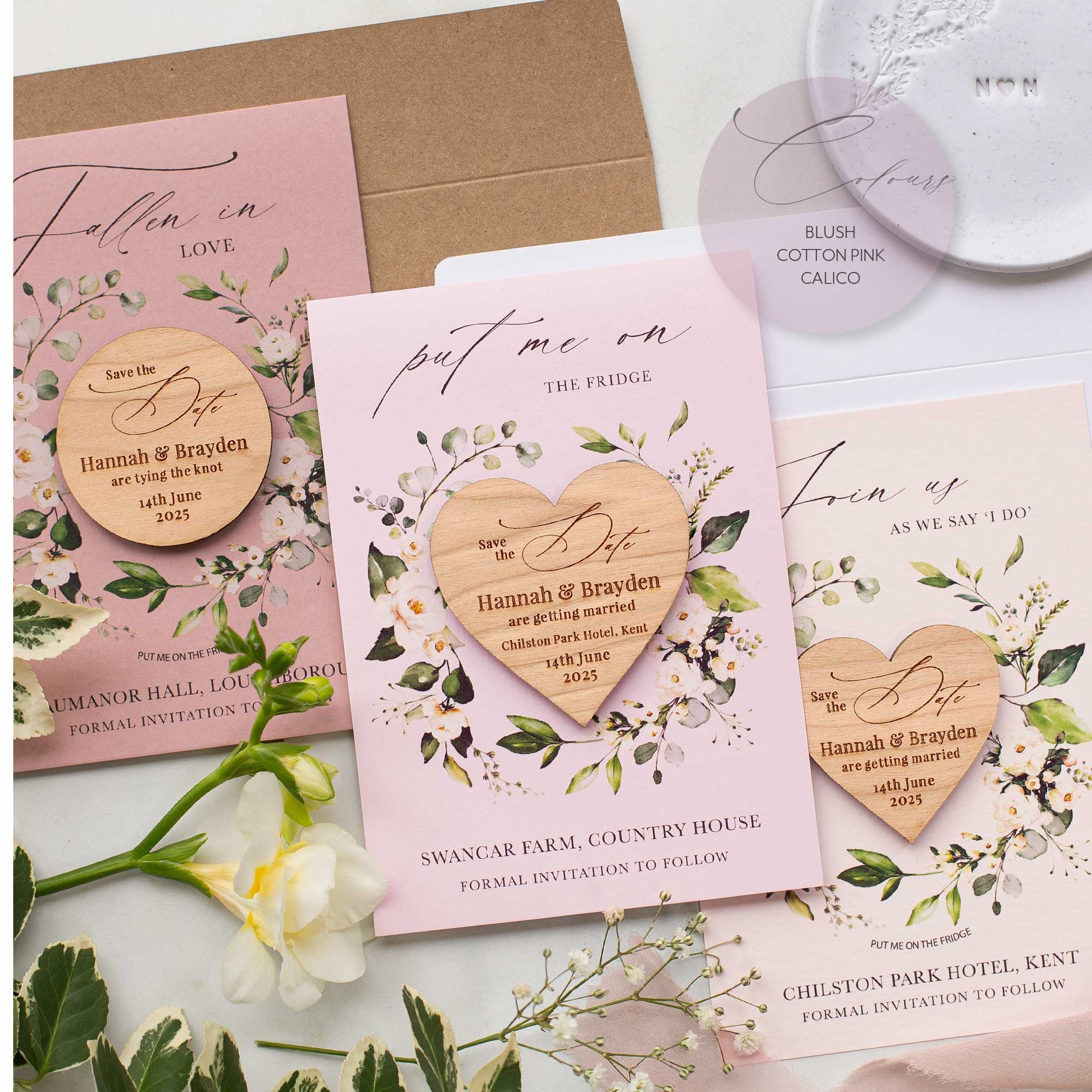 Blush Save the Date Cards or Save the Evening or Weekend With Envelopes Any  Colour or Message Save the Dates Wedding Announcement 