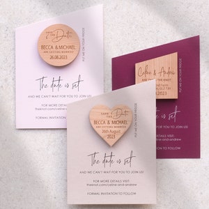 Luxury Save the date magnets + Cards, Modern rustic save the date cards, Wooden save the dates, wedding save the dates JENNA