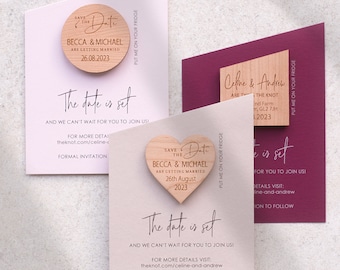 Luxury Save the date magnets + Cards, Modern rustic save the date cards, Wooden save the dates, wedding save the dates JENNA