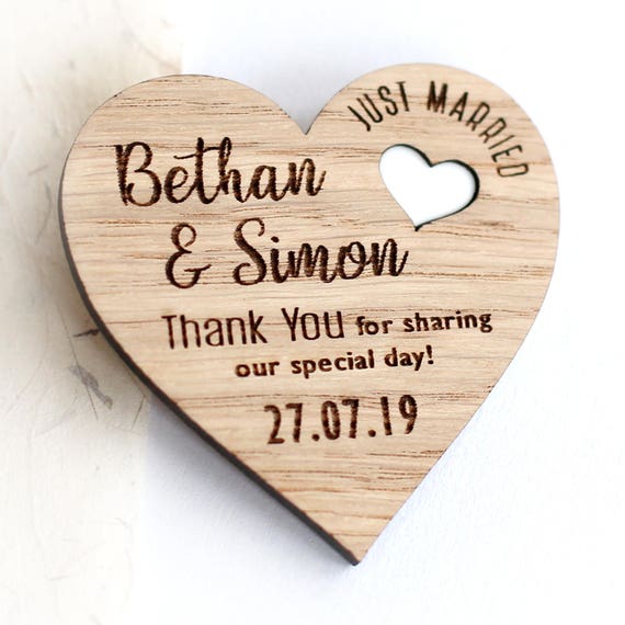 Thank You Wedding Magnets Rustic Thank You Wedding Favours Etsy