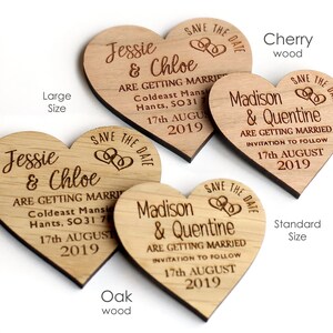 Save The Date Magnet, Rustic Heart Wooden Save the Date, Rustic Wedding Save the Date Personalised Wedding Invite, Custom Wedding Magnet image 8