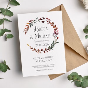 Boho-Save-the-Date-Karten, Frühling, Sommer, Herbst, Hochzeit, Save-the-Date-Karten mit Umschlägen FRSS100a