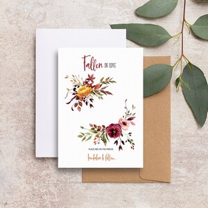 Feuillage d'automne réservez la carte de soutien de mariage, carte de soutien florale d'automne d'automne pour des aimants FLWTH101b